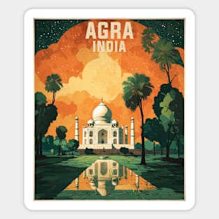 Agra India Starry Night Vintage Tourism Travel Magnet